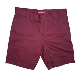 Supreme Burgundy Chino Shorts Mens Size 32 Casual Summer Style Streetwear